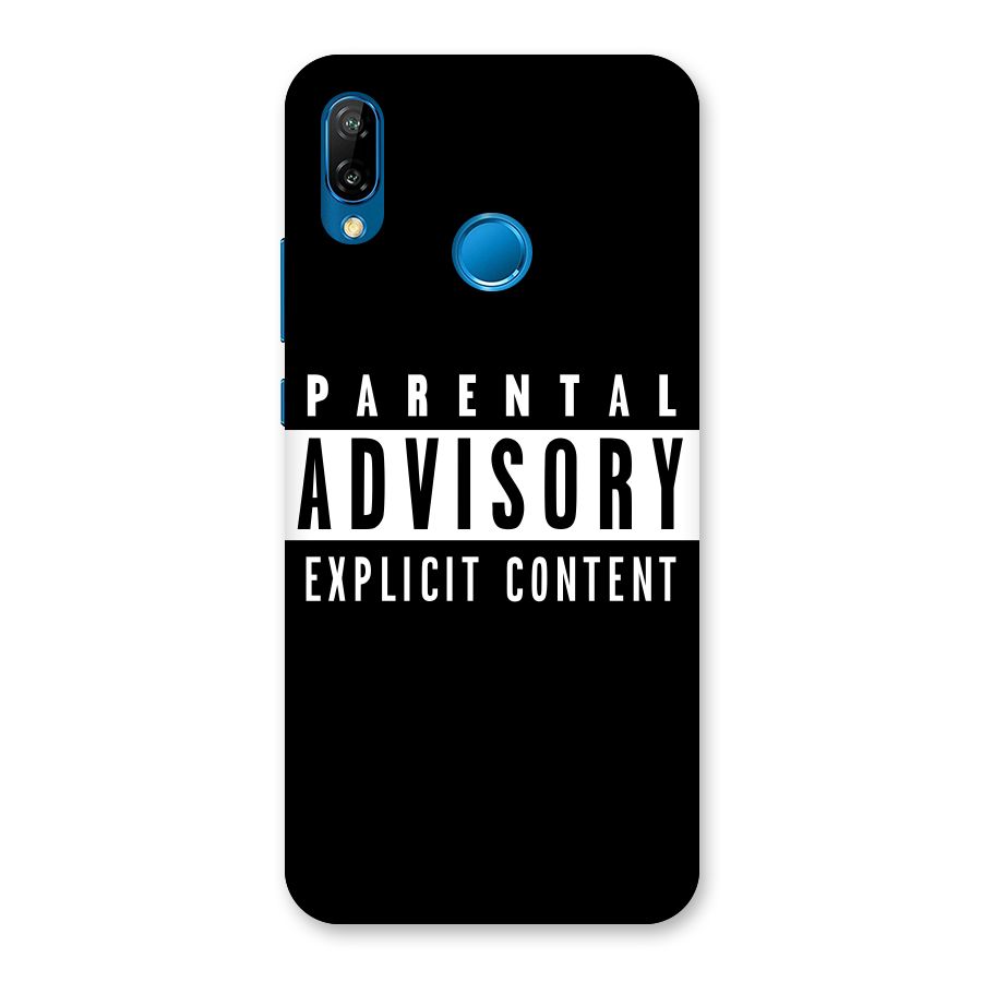 Parental Advisory Label Back Case for Huawei P20 Lite