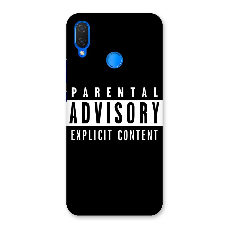 Parental Advisory Label Back Case for Huawei P Smart+