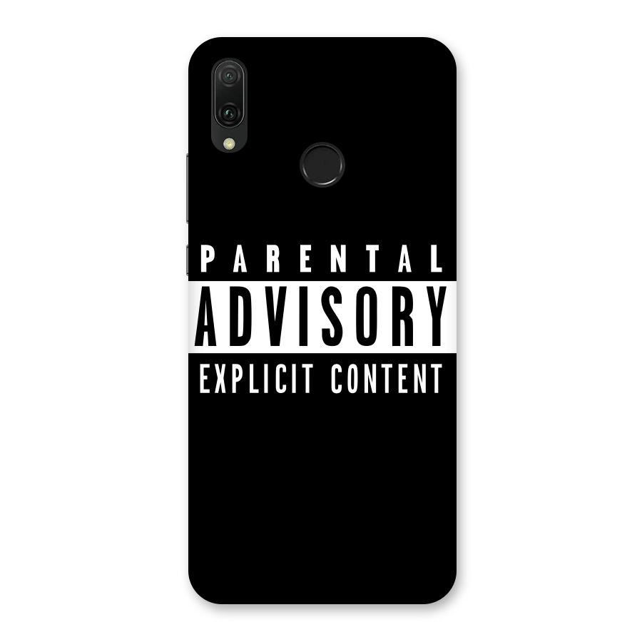 Parental Advisory Label Back Case for Huawei Y9 (2019)