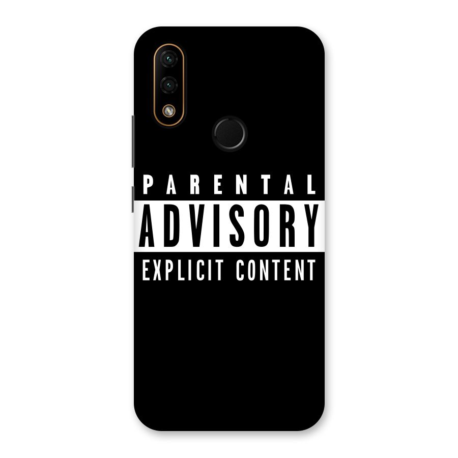 Parental Advisory Label Back Case for Lenovo A6 Note