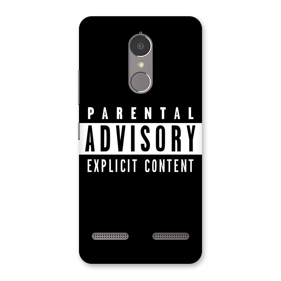 Parental Advisory Label Back Case for Lenovo K6 Power