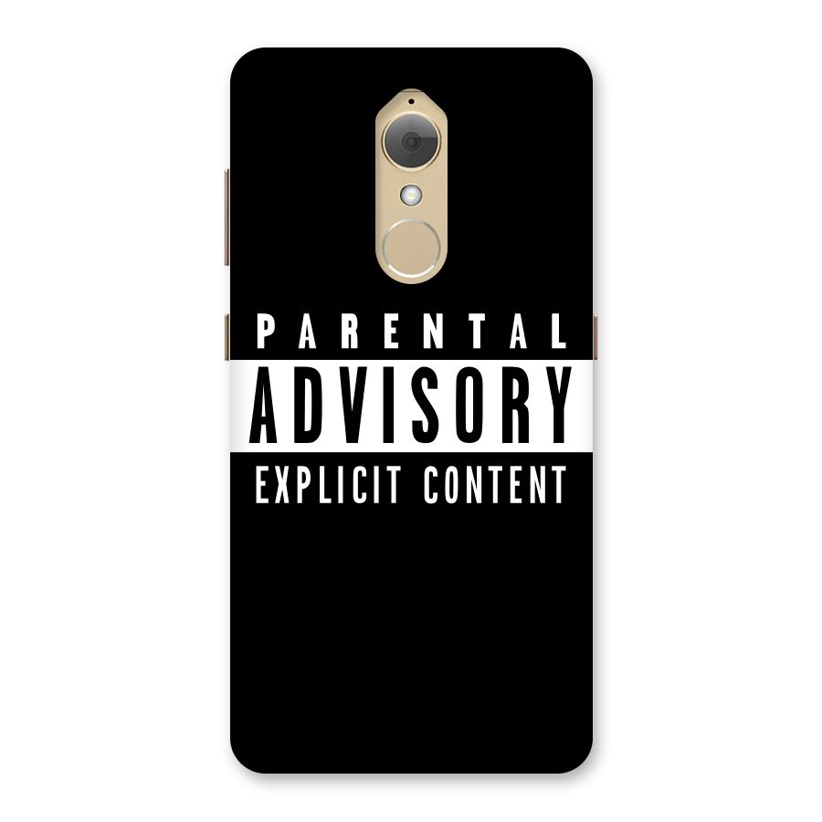 Parental Advisory Label Back Case for Lenovo K8
