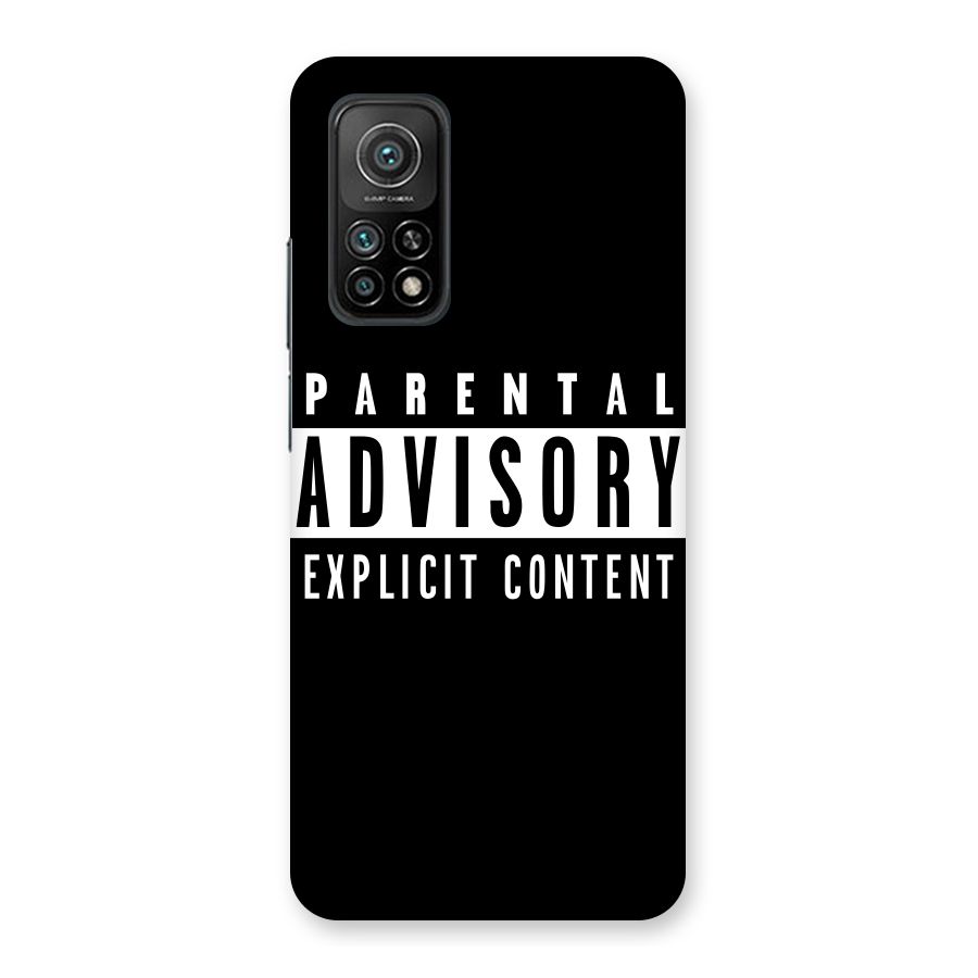 Parental Advisory Label Back Case for Mi 10T Pro 5G