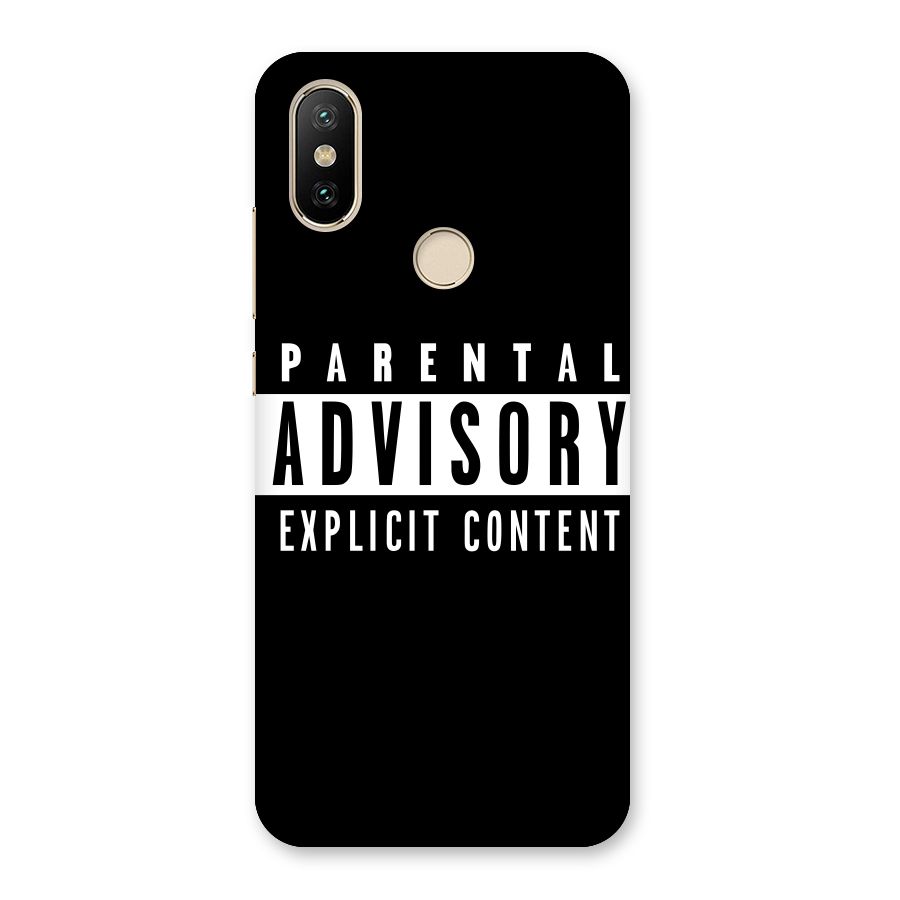 Parental Advisory Label Back Case for Mi A2