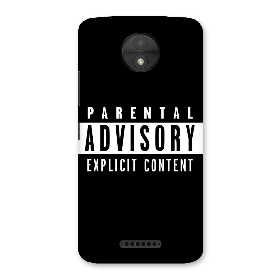 Parental Advisory Label Back Case for Moto C