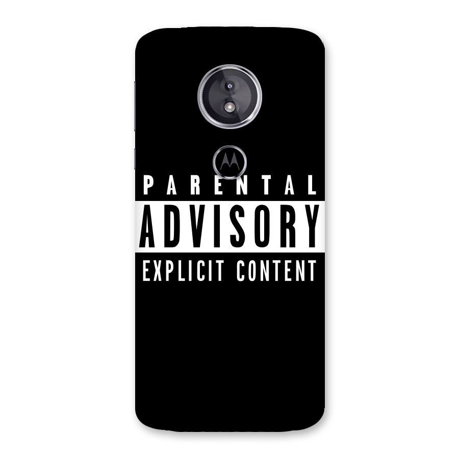 Parental Advisory Label Back Case for Moto E5