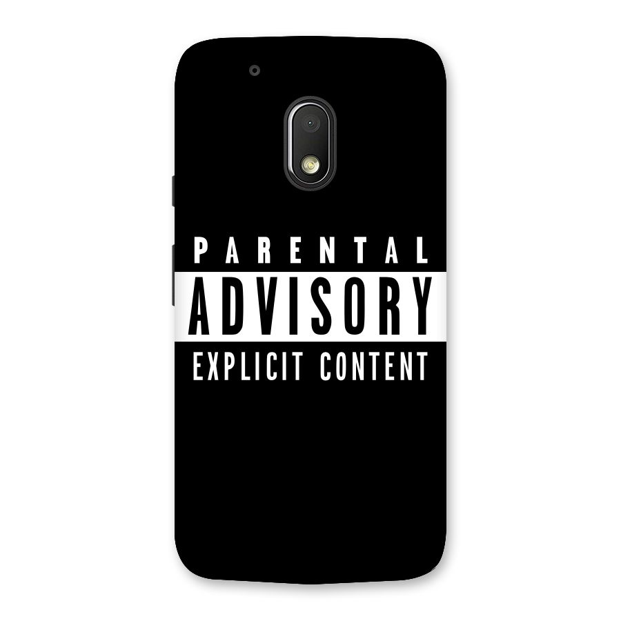 Parental Advisory Label Back Case for Moto G4 Play