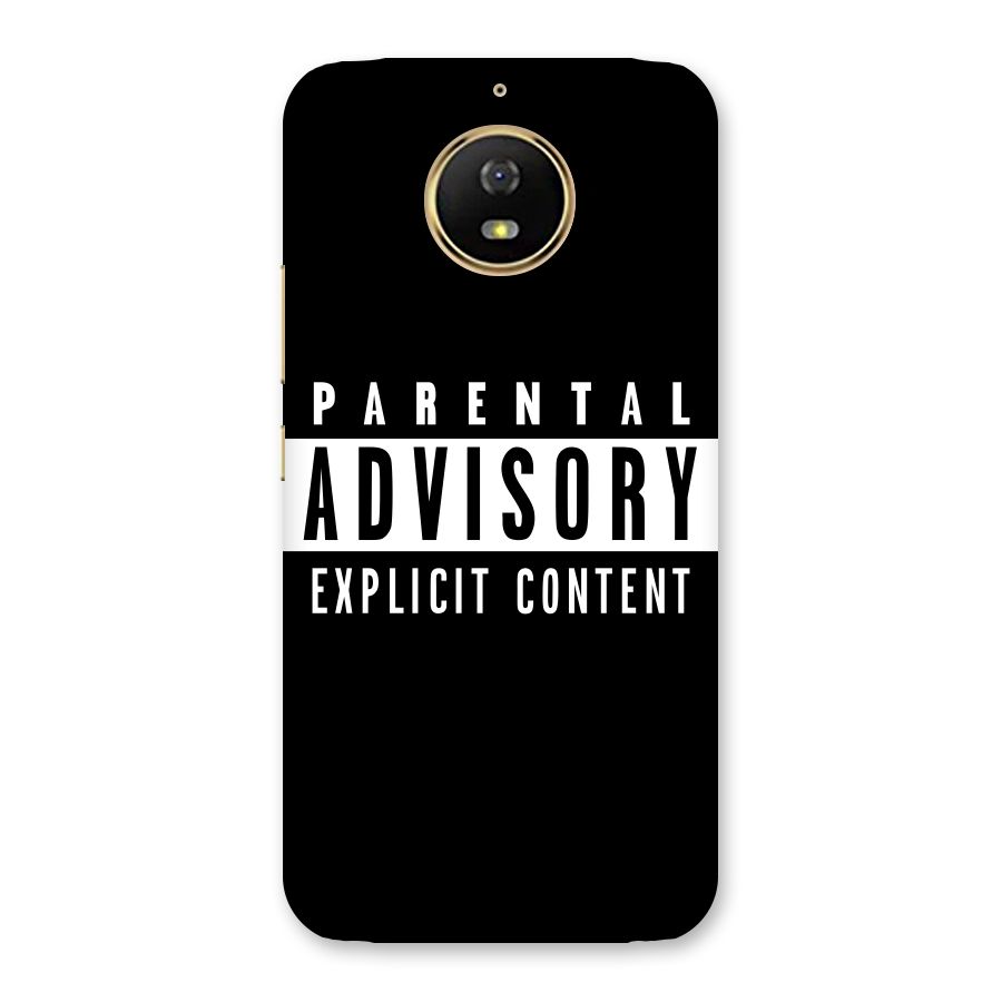 Parental Advisory Label Back Case for Moto G5s