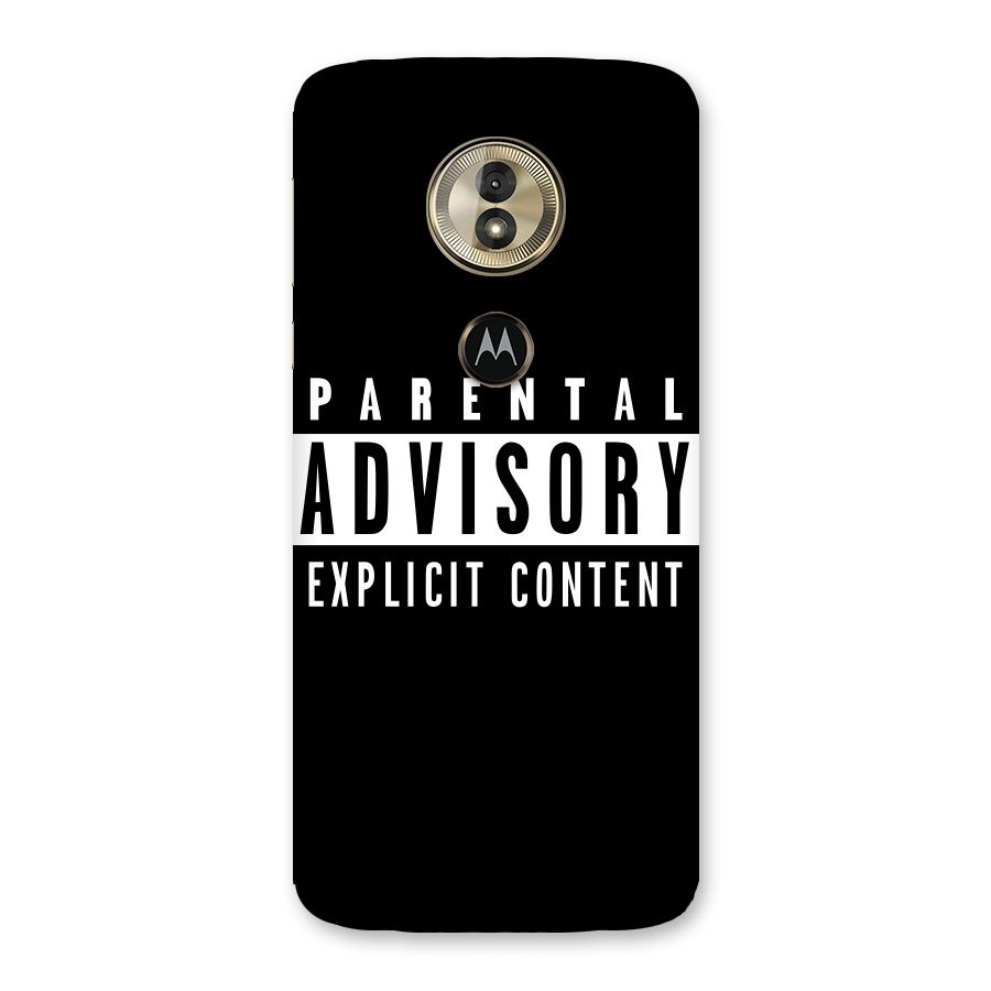 Parental Advisory Label Back Case for Moto G6 Play