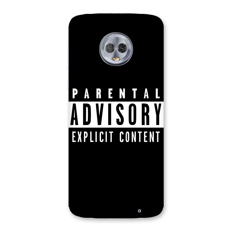 Parental Advisory Label Back Case for Moto G6 Plus