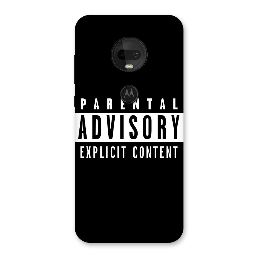Parental Advisory Label Back Case for Moto G7