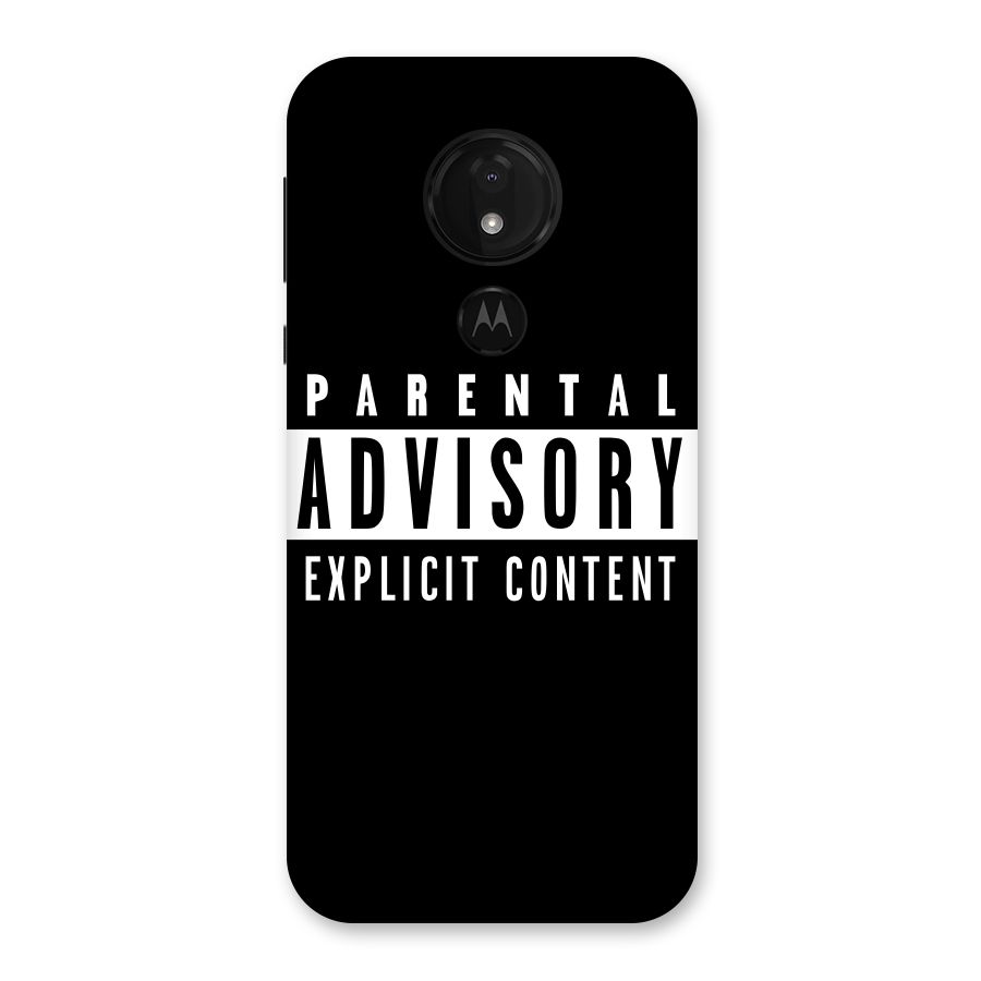 Parental Advisory Label Back Case for Moto G7 Power