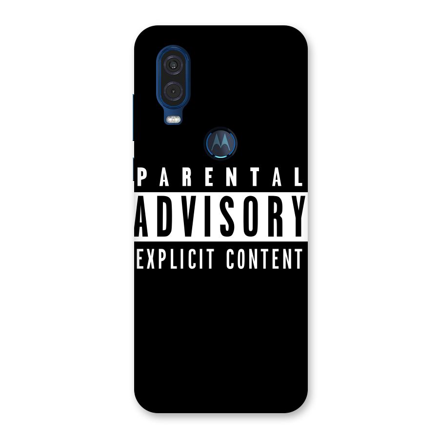 Parental Advisory Label Back Case for Motorola One Vision