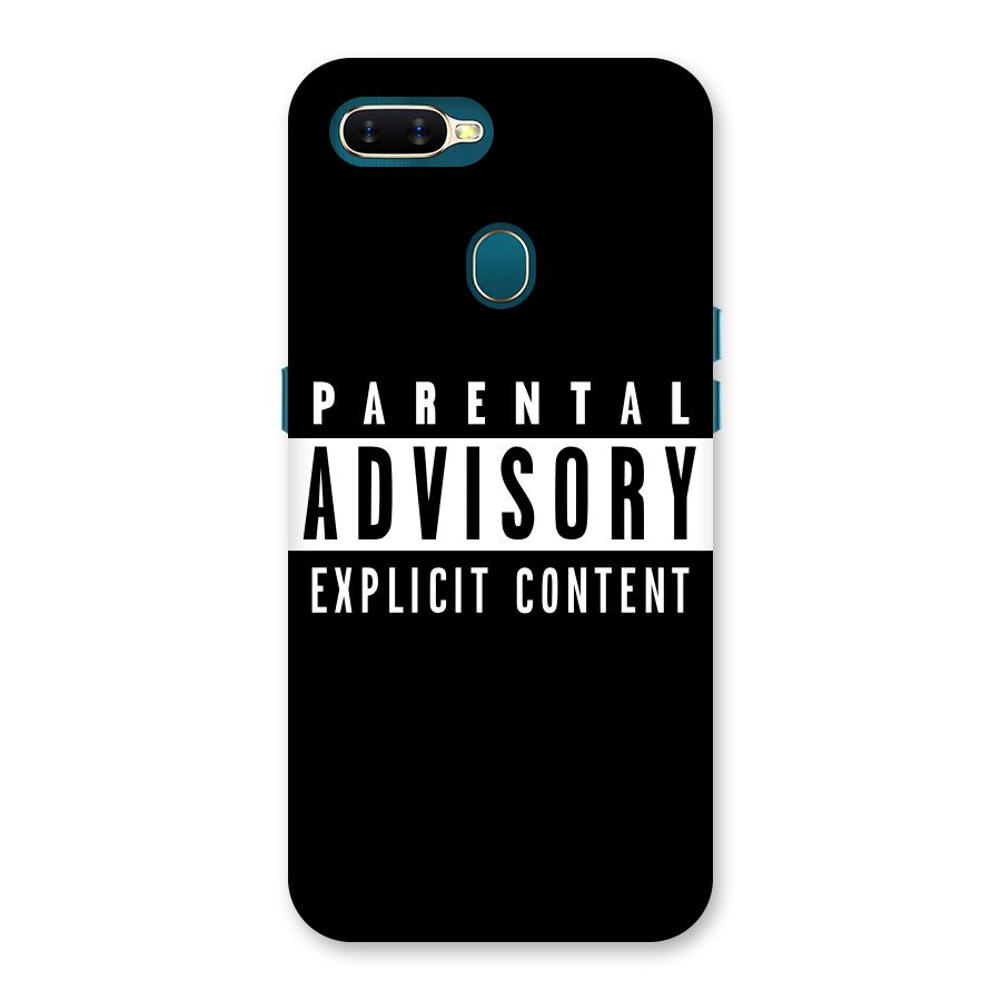 Parental Advisory Label Back Case for Oppo A11k