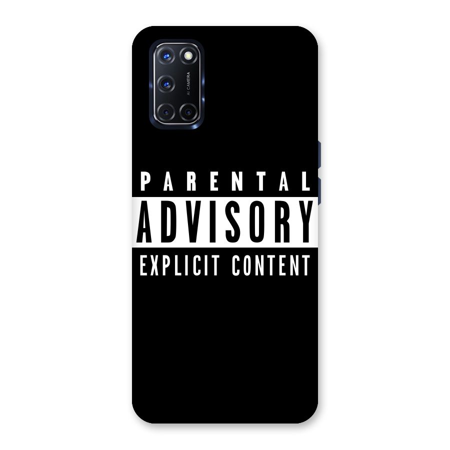 Parental Advisory Label Back Case for Oppo A52