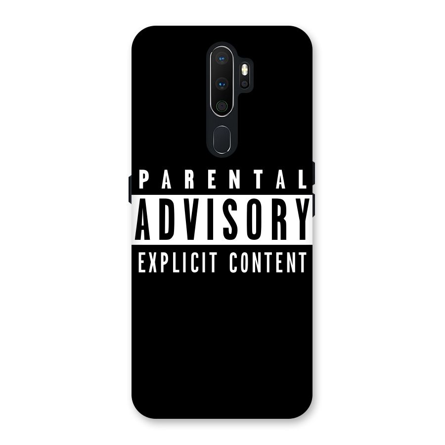 Parental Advisory Label Back Case for Oppo A5 (2020)