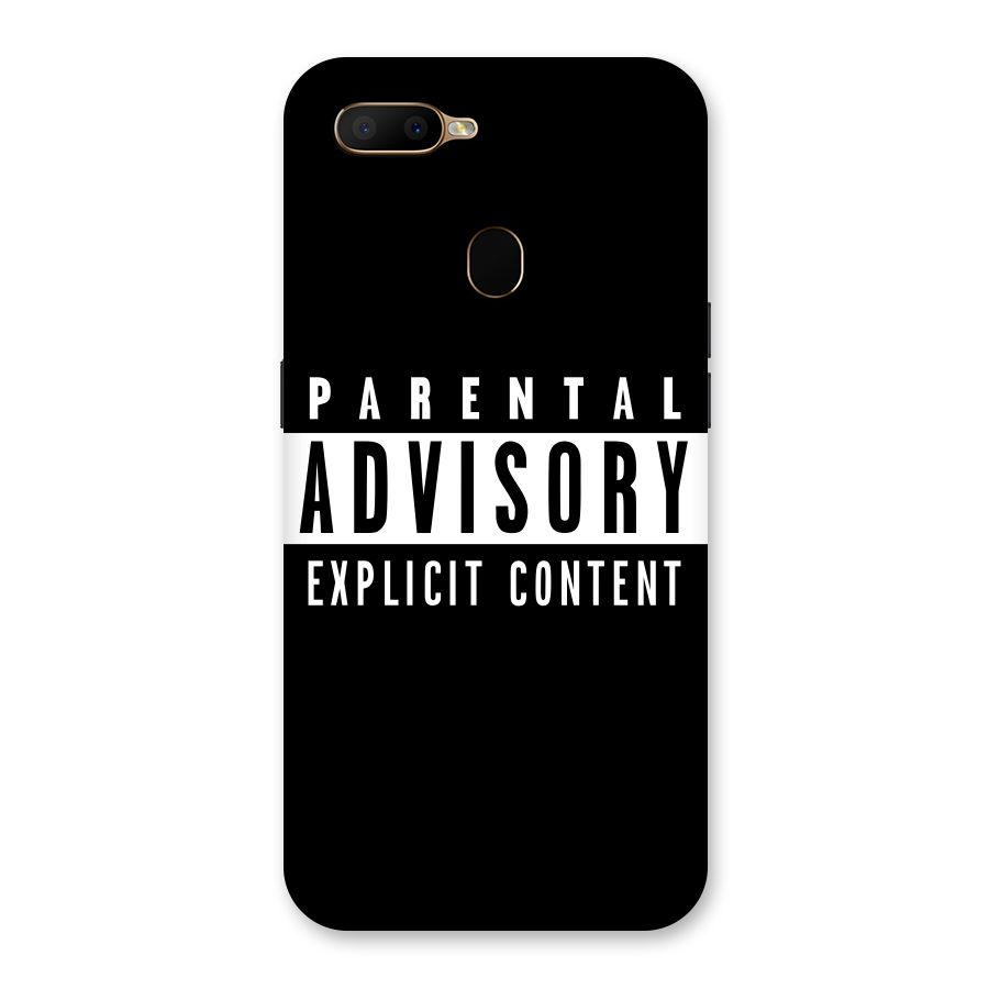 Parental Advisory Label Back Case for Oppo A5s