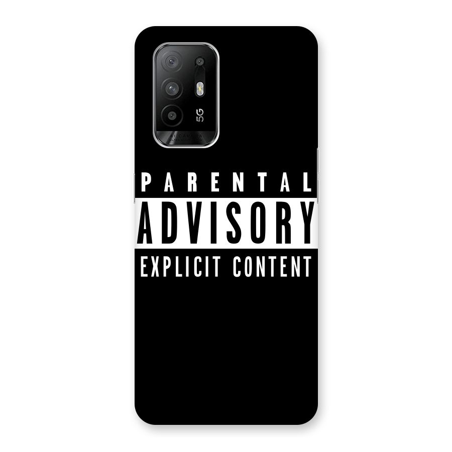 Parental Advisory Label Back Case for Oppo F19 Pro Plus 5G
