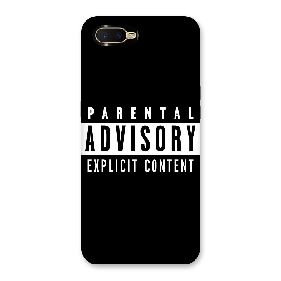 Parental Advisory Label Back Case for Oppo K1