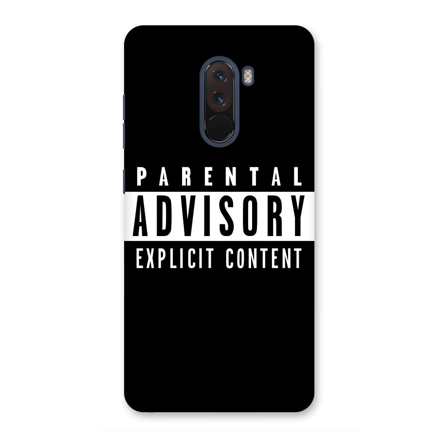 Parental Advisory Label Back Case for Poco F1