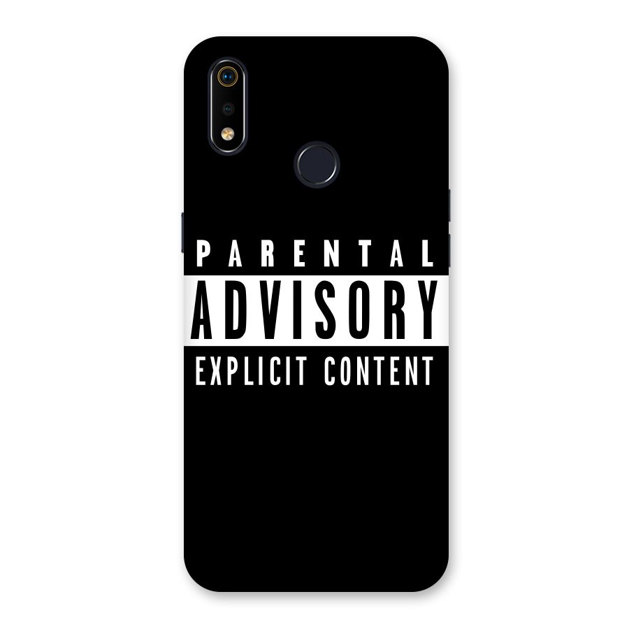 Parental Advisory Label Back Case for Realme 3i