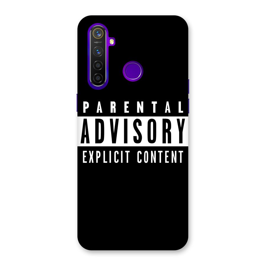 Parental Advisory Label Back Case for Realme 5 Pro
