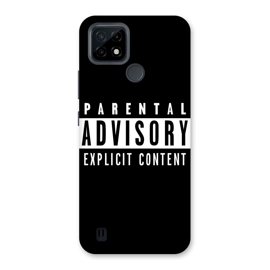 Parental Advisory Label Back Case for Realme C21