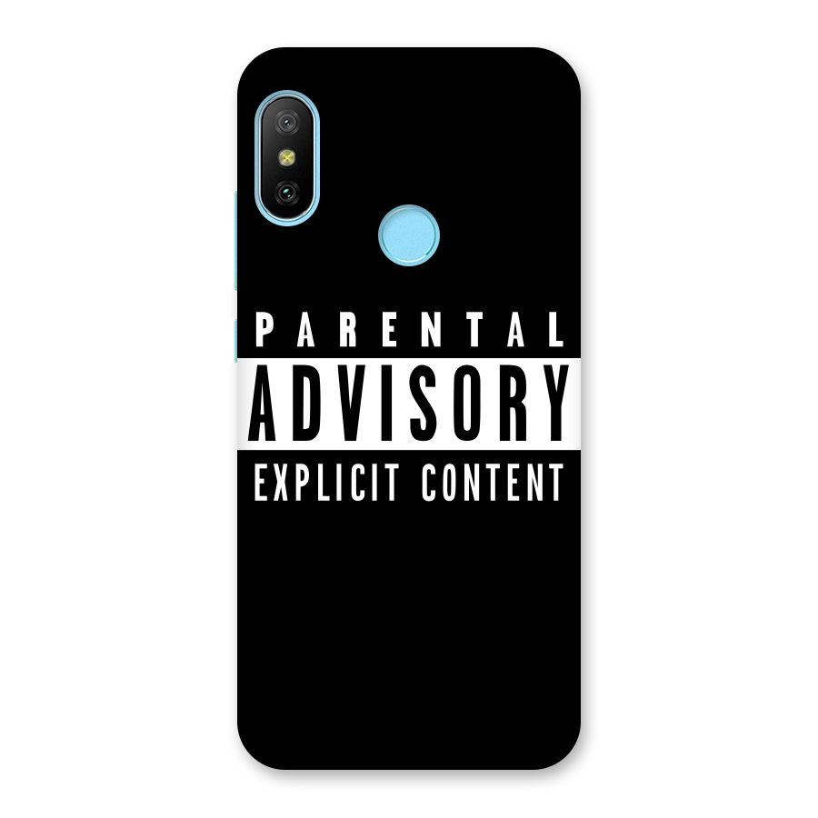 Parental Advisory Label Back Case for Redmi 6 Pro