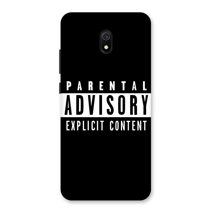 Parental Advisory Label Back Case for Redmi 8A