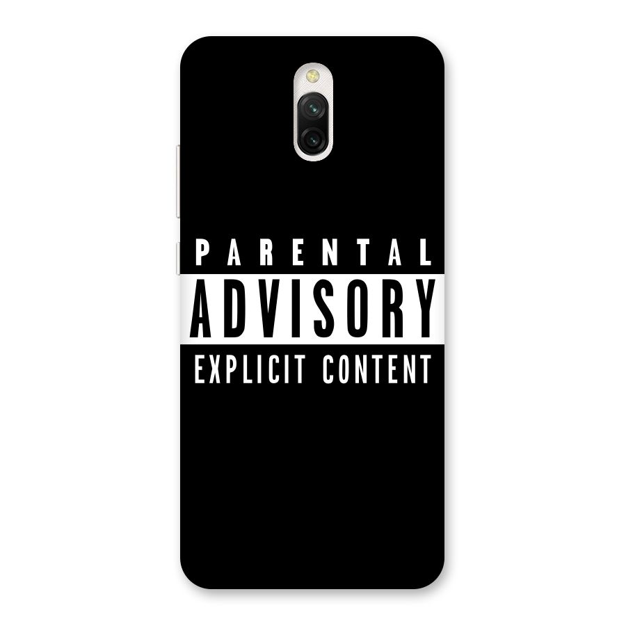 Parental Advisory Label Back Case for Redmi 8A Dual