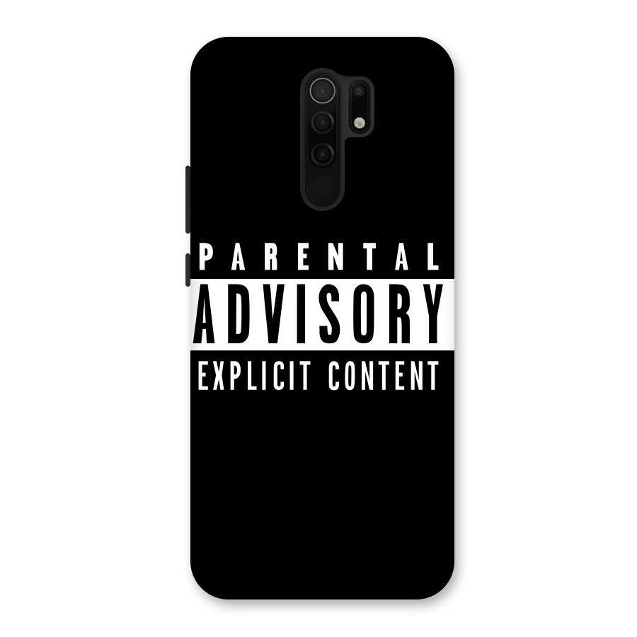 Parental Advisory Label Back Case for Redmi 9 Prime