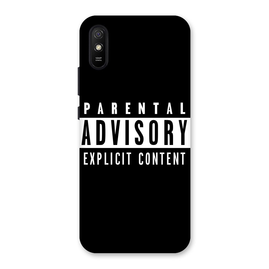 Parental Advisory Label Back Case for Redmi 9i