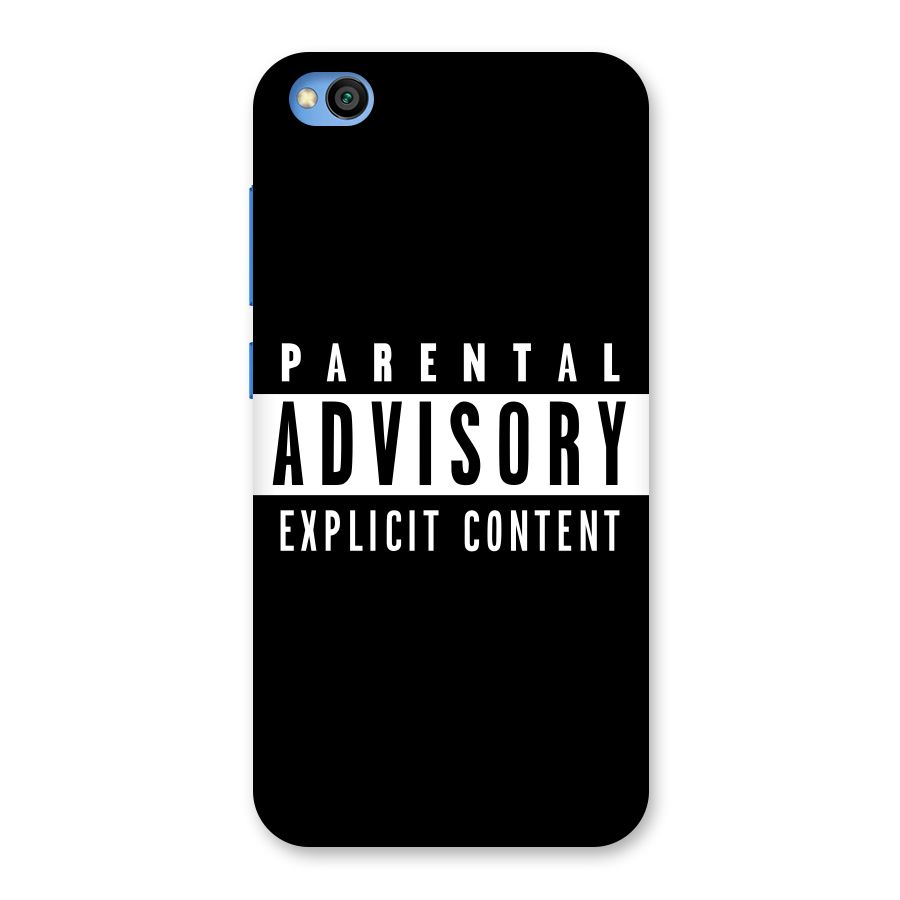 Parental Advisory Label Back Case for Redmi Go