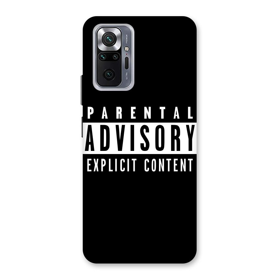 Parental Advisory Label Back Case for Redmi Note 10 Pro Max