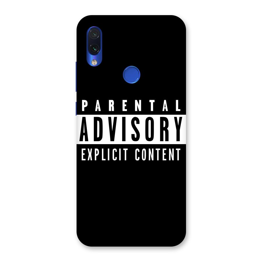 Parental Advisory Label Back Case for Redmi Note 7