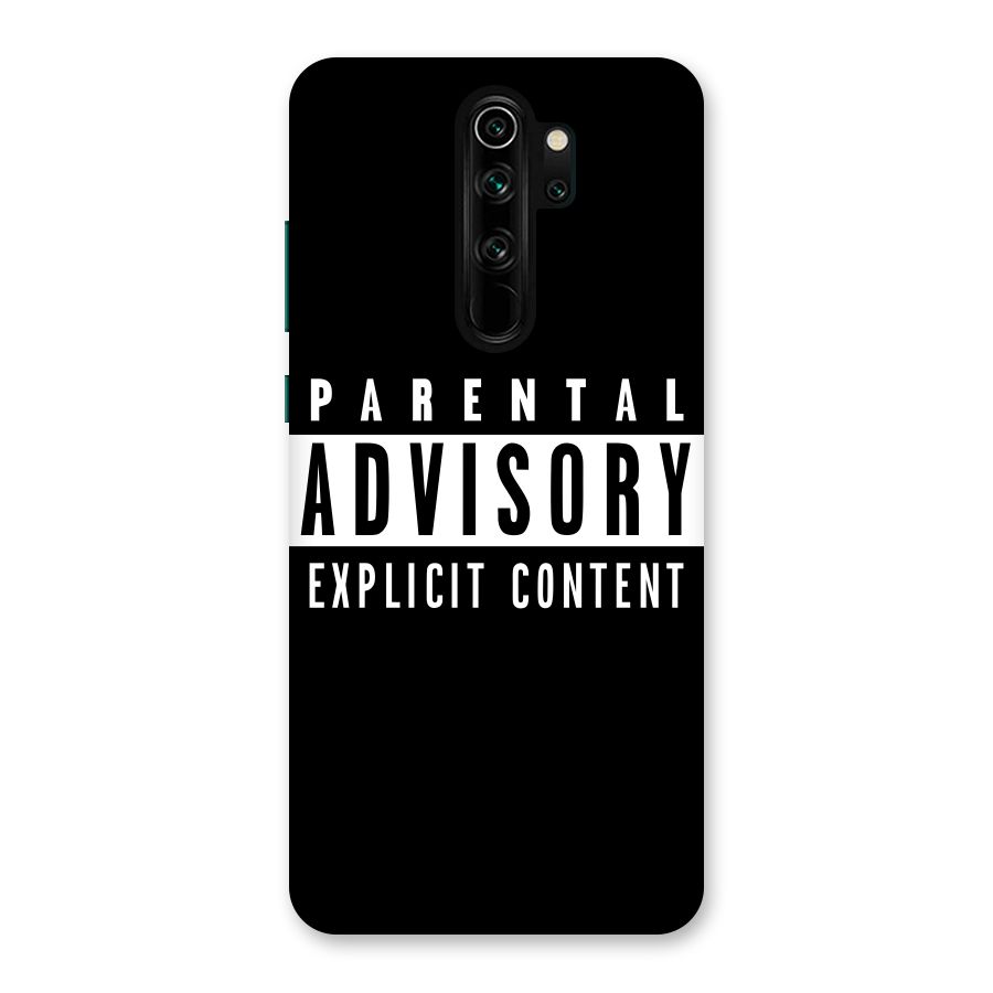 Parental Advisory Label Back Case for Redmi Note 8 Pro