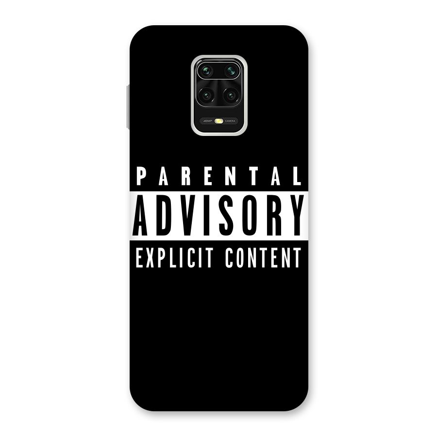 Parental Advisory Label Back Case for Redmi Note 9 Pro Max