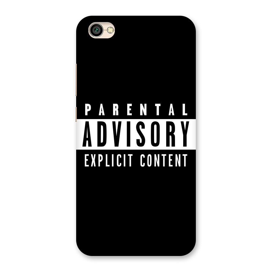 Parental Advisory Label Back Case for Redmi Y1 Lite