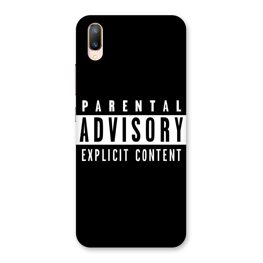 Parental Advisory Label Back Case for Vivo V11 Pro