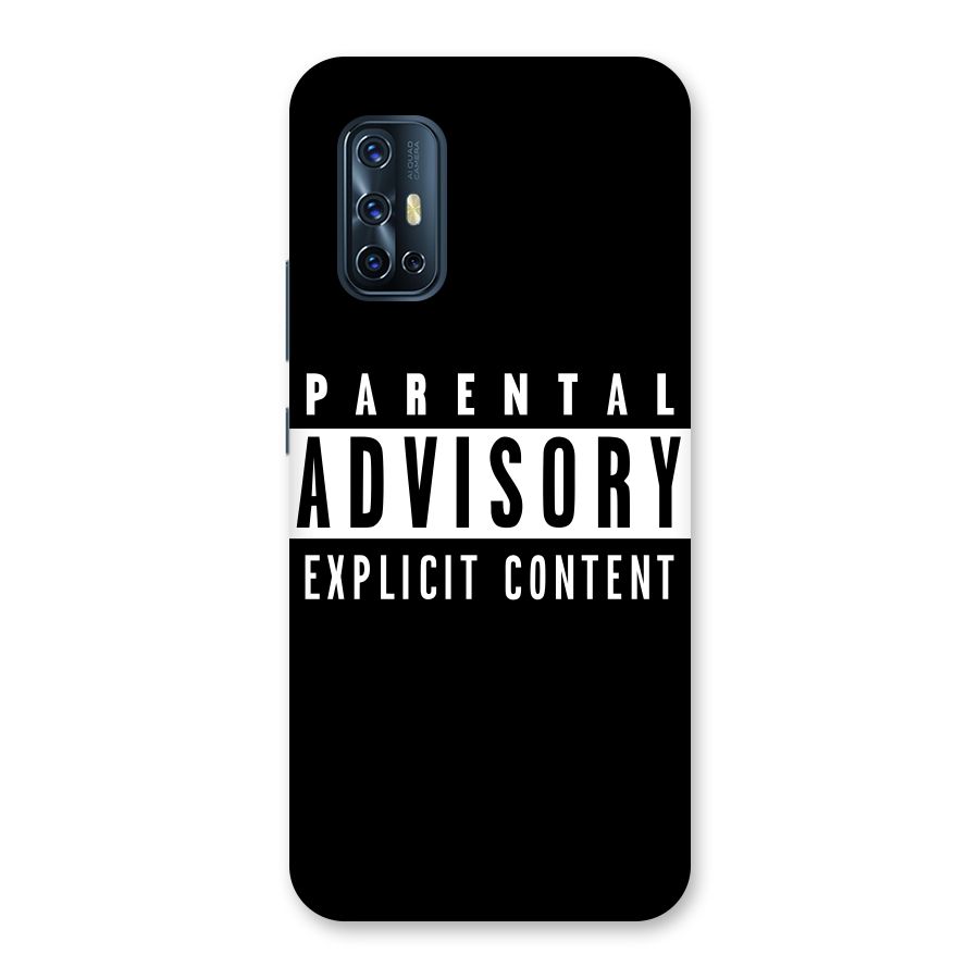 Parental Advisory Label Back Case for Vivo V17