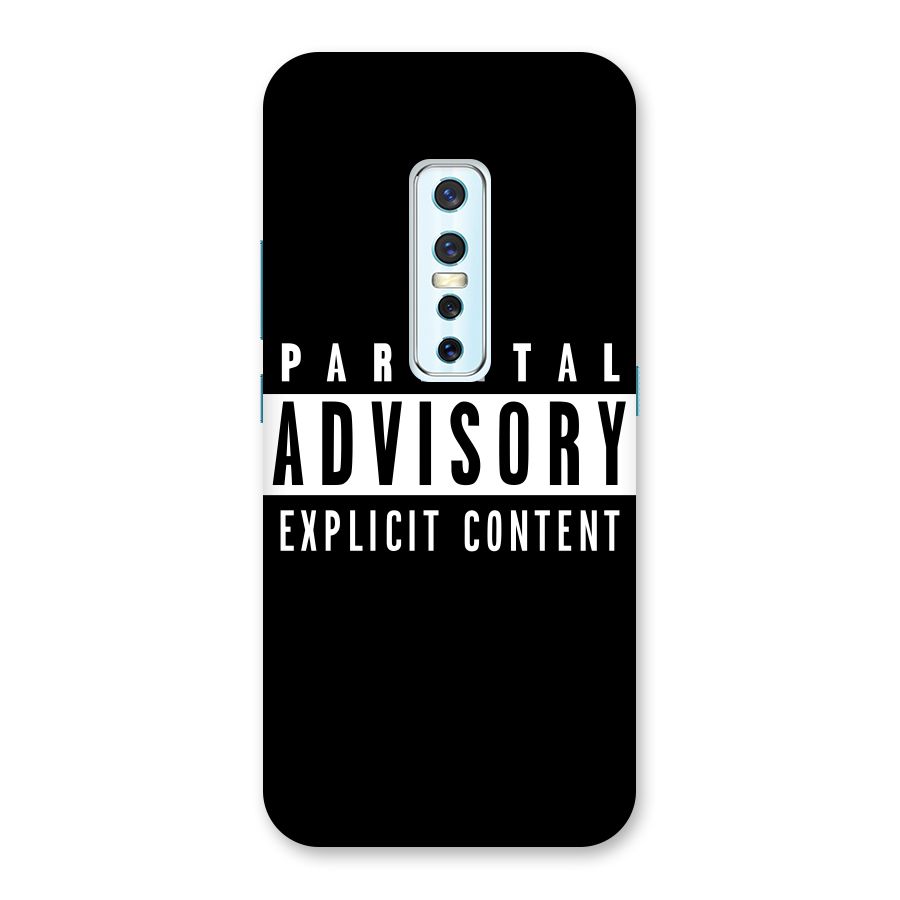 Parental Advisory Label Back Case for Vivo V17 Pro