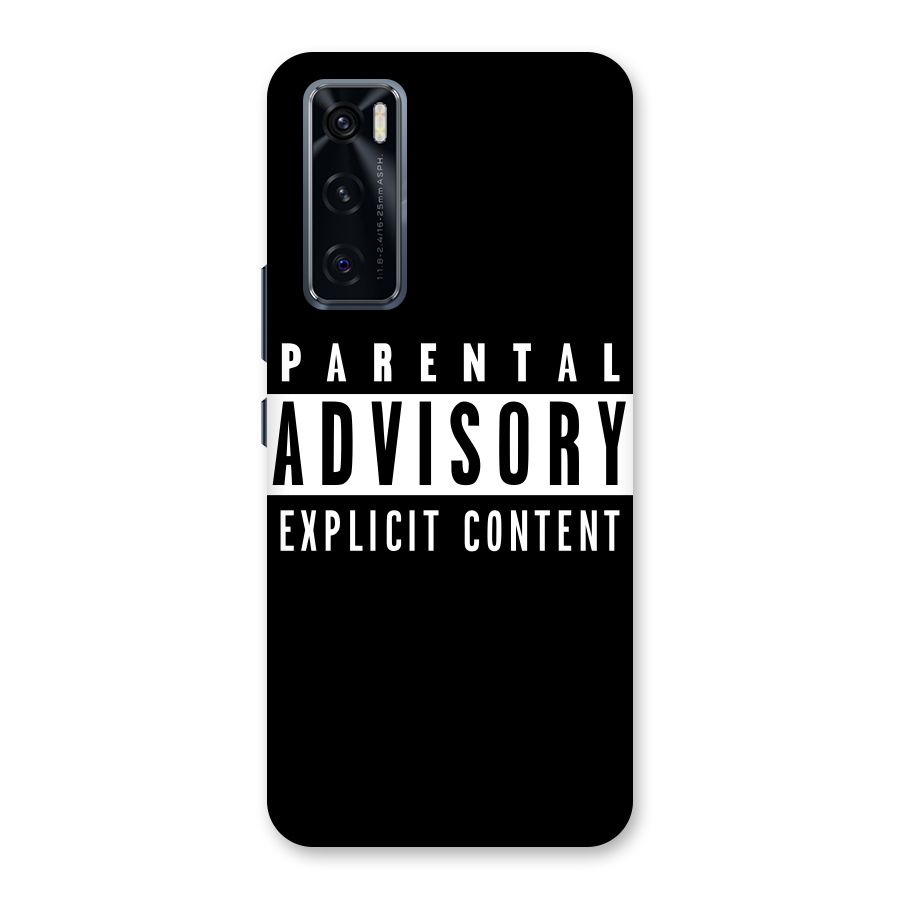 Parental Advisory Label Back Case for Vivo V20 SE