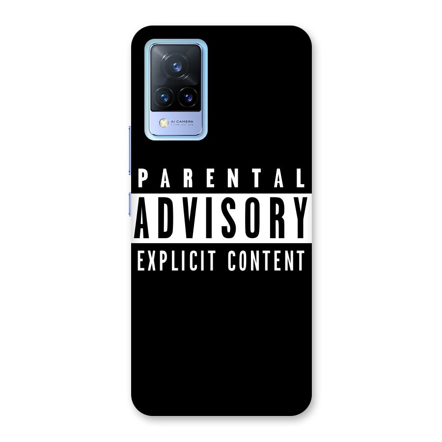 Parental Advisory Label Back Case for Vivo V21 5G