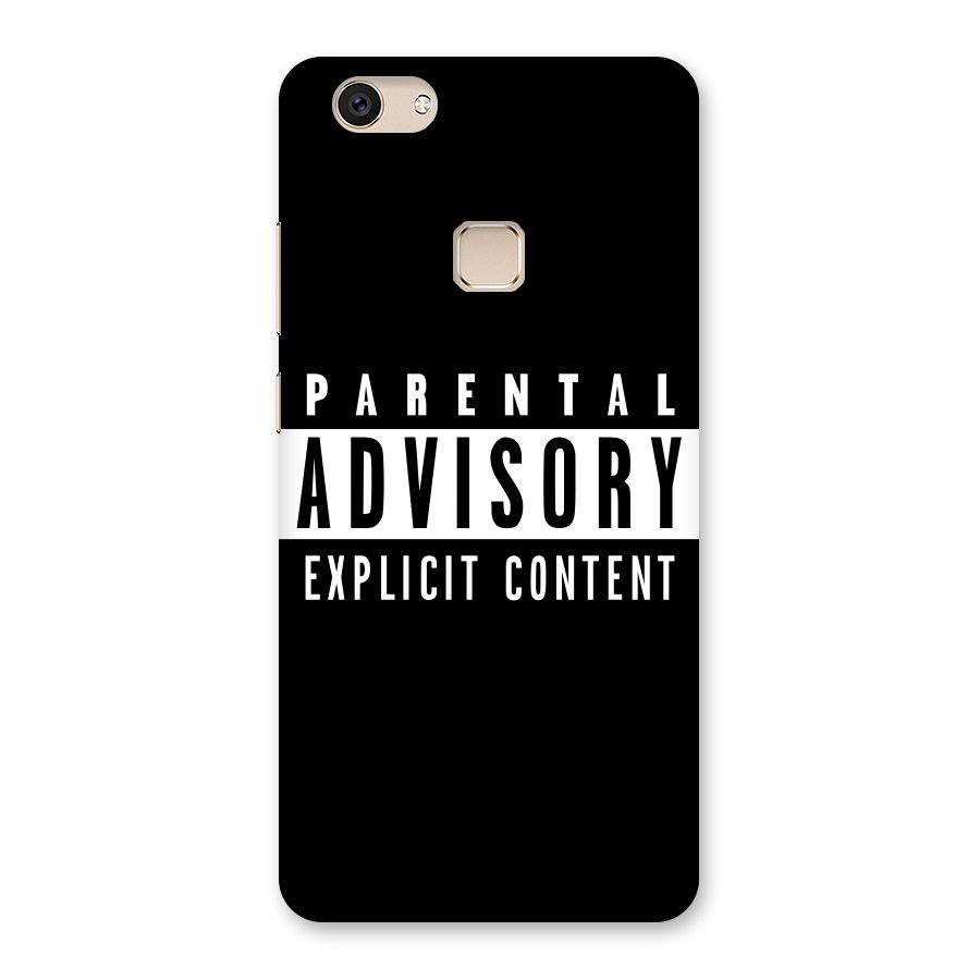 Parental Advisory Label Back Case for Vivo V7