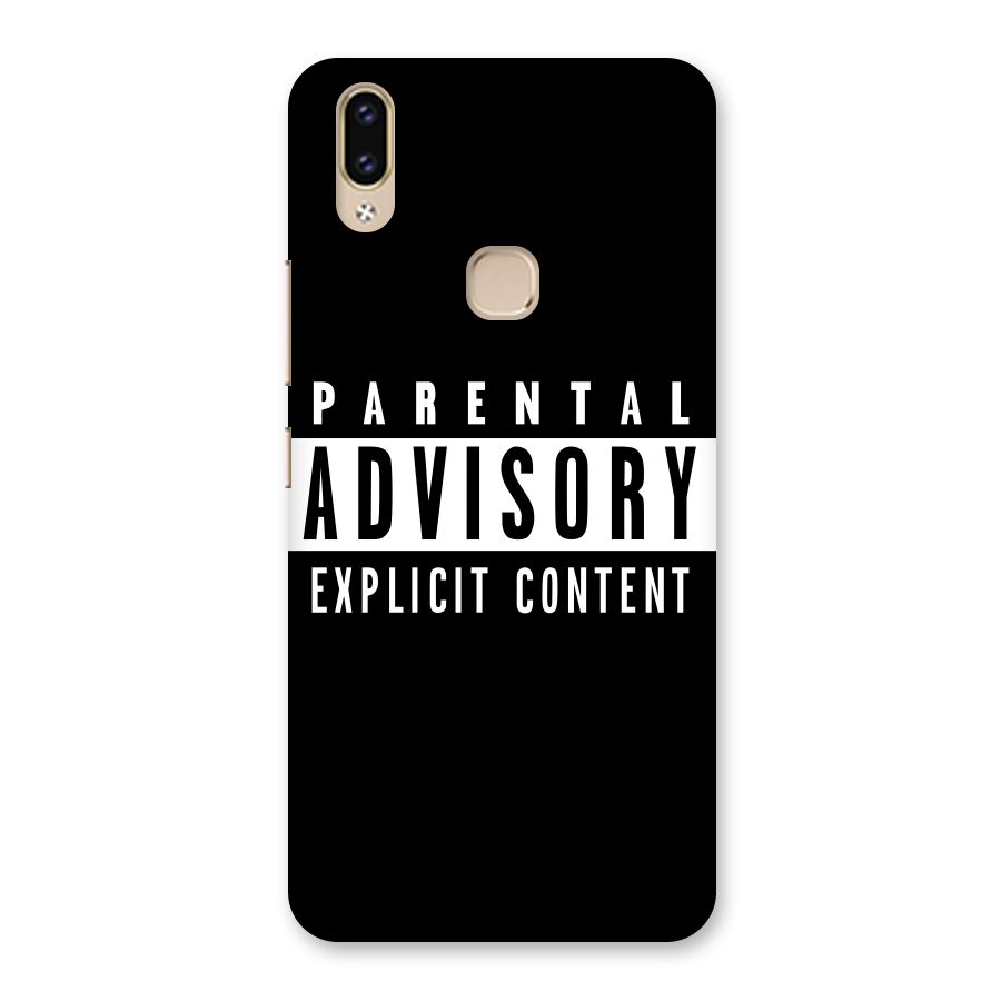 Parental Advisory Label Back Case for Vivo V9 Youth