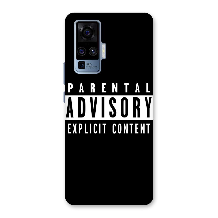 Parental Advisory Label Back Case for Vivo X50 Pro