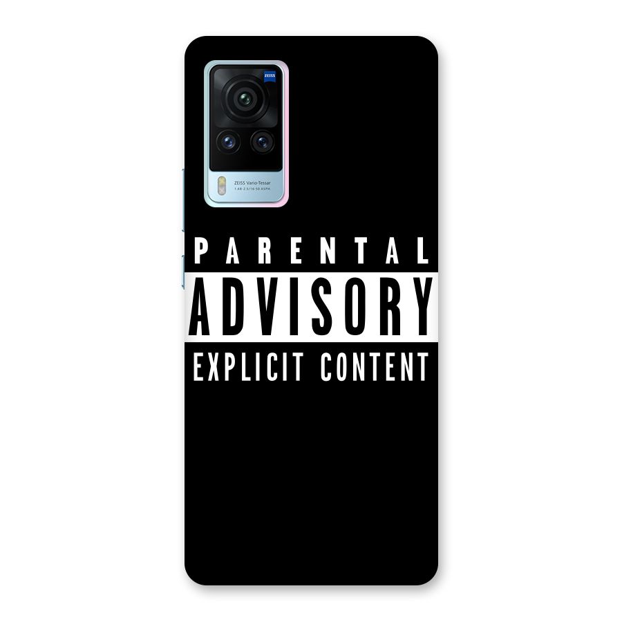 Parental Advisory Label Back Case for Vivo X60 Pro