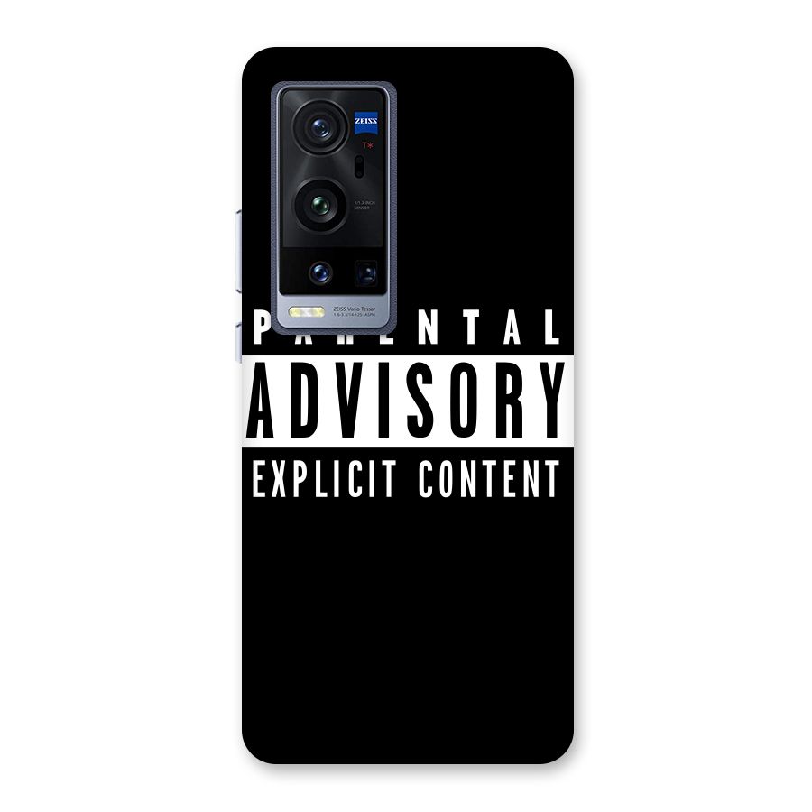 Parental Advisory Label Back Case for Vivo X60 Pro Plus