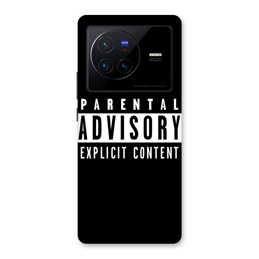 Parental Advisory Label Back Case for Vivo X80