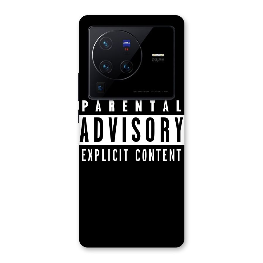 Parental Advisory Label Back Case for Vivo X80 Pro